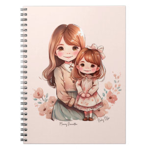 Adorable Mama und Tochterbank Notizblock