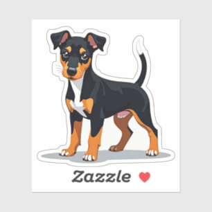 Adorable Manchester Terrier, Cubism Charm, Small Aufkleber