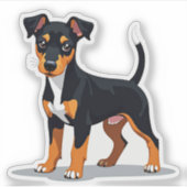 Adorable Manchester Terrier, Cubism Charm, Small Aufkleber (Vorderseite)