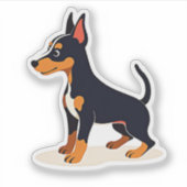 Adorable Manchester Terrier, Cubist Charm, Small Aufkleber (Vorderseite)