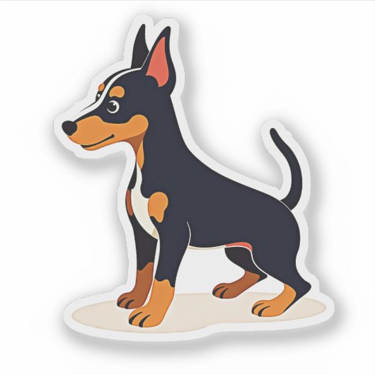 Adorable Manchester Terrier, Cubist Charm, Small Aufkleber (Vorderseite)