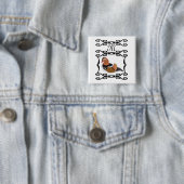 Adorable Mandarin Duck Cartoon Monogram Button (Beispiel)