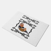 Adorable Mandarin Duck Cartoon Monogram Fußmatte (Schrägansicht)