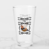 Adorable Mandarin Duck Cartoon Monogram Glas (Rückseite)