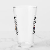 Adorable Mandarin Duck Cartoon Monogram Glas (Rechts)