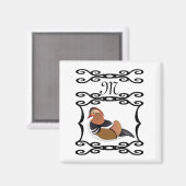 Adorable Mandarin Duck Cartoon Monogram Magnet (Vorderseite/Rückseite)