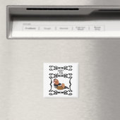 Adorable Mandarin Duck Cartoon Monogram Magnet (In Situ (Geschirrspüler))
