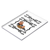 Adorable Mandarin Duck Cartoon Monogram Notizblock (Linke Seite)