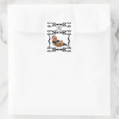 Adorable Mandarin Duck Cartoon Monogram Quadratischer Aufkleber (Tasche)
