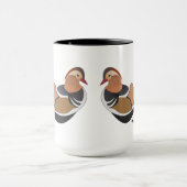 Adorable Mandarin Duck Cartoon Tasse (Zentrum)