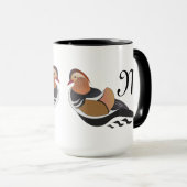 Adorable Mandarin Duck Cartoon Tasse (VorderseiteRechts)
