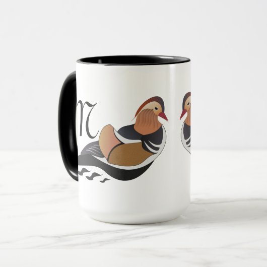 Adorable Mandarin Duck Cartoon Tasse (Vorderseite Links)
