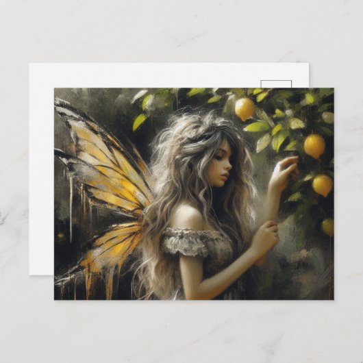 Adorable Märchenpflaumen Postkarte (Vorne/Hinten)