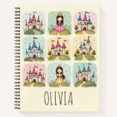 Adorable Märchenprinzessin und Burg Doodles Notizblock (Vorderseite)