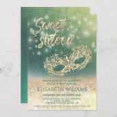 Adorable Masquerade bezaubernd glatter ombre grün Einladung (Vorne/Hinten)