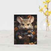 Adorable Maus in menschlichen Kleidung alle Anläss Karte (Gelbe Blume)