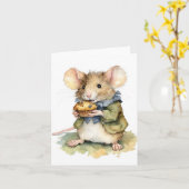 Adorable Maus mit Muffin alle Fälle Karte (Gelbe Blume)