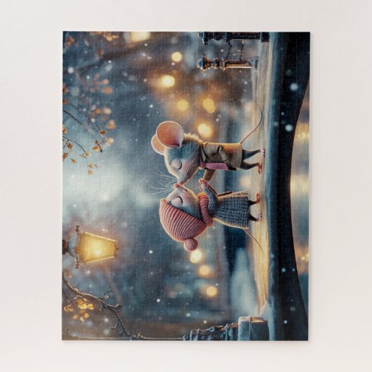 Adorable Mäuse in Liebe Puzzle (Vertikal)