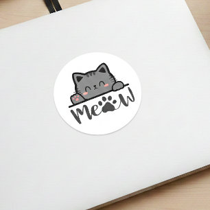 Adorable Meow Niedlich Cat Sticker Square Kitesdes