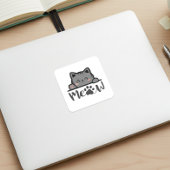 Adorable Meow Niedlich Cat Sticker Square Kitesdes