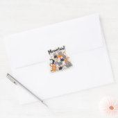 Adorable 'Meowntain' Funny Cat Stack Quadratischer Aufkleber (Umschlag)