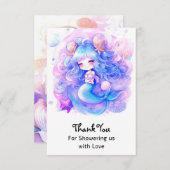 Adorable Mermaid Baby Dusche Magie Dankeskarte (Vorne/Hinten)