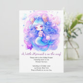 Adorable Mermaid Baby Dusche Magie Einladung (Stehend Vorderseite)