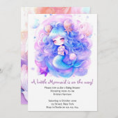Adorable Mermaid Baby Dusche Magie Einladung (Vorne/Hinten)