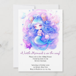 Adorable Mermaid Baby Dusche Magie Einladung
