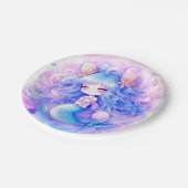 Adorable Mermaid Baby Dusche Magie Pappteller (Schrägansicht)