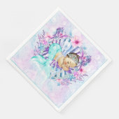 Adorable Mermaid Baby Dusche Napkins Serviette (Ecke)