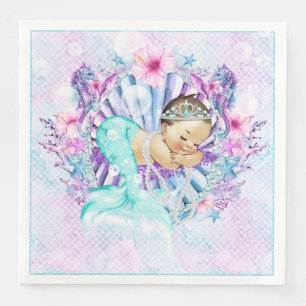 Adorable Mermaid Baby Dusche Napkins Serviette