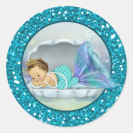 Adorable Mermaid Baby Shower Aufkleber #130