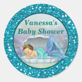 Adorable Mermaid Baby Shower Aufkleber #130