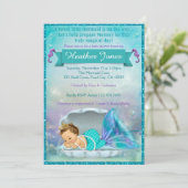 Adorable Mermaid Baby Shower Einladungen #130 (Stehend Vorderseite)