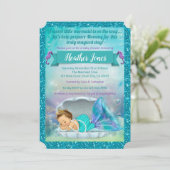 Adorable Mermaid Baby Shower Einladungen 130 Light (Stehend Vorderseite)