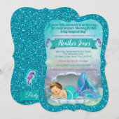 Adorable Mermaid Baby Shower Einladungen 130 Light (Vorne/Hinten)