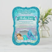 Adorable Mermaid Baby Shower Einladungen 130 Light (Stehend Vorderseite)