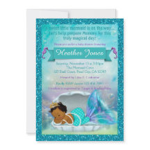 Adorable Mermaid Baby Shower Einladungen #135 DARK