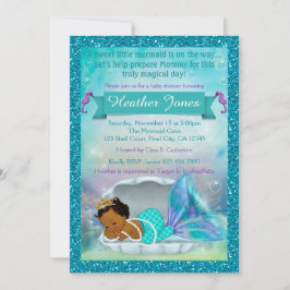 Adorable Mermaid Baby Shower Einladungen #135 DARK