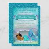 Adorable Mermaid Baby Shower Einladungen #135 DARK (Vorne/Hinten)