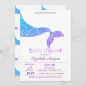 Adorable Mermaid Schwanz Babydusche Einladung (Vorne/Hinten)