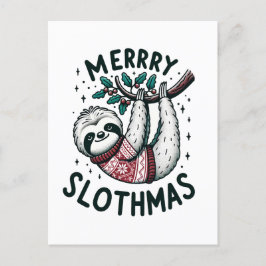 Adorable Merrry Slothmas Postkarte