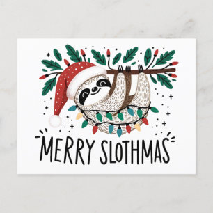 Adorable Merry Slothmas Postkarte