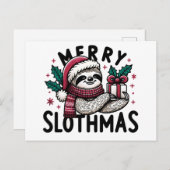 Adorable Merry Slothmas Postkarte (Vorne/Hinten)