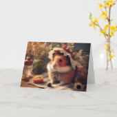 Adorable Midsommer Hamster Karte (Gelbe Blume)