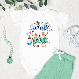 Adorable "Milk Betrunken" Funny Baby Strampler