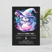 Adorable Minimalistisch Wizard Geburtstag Einladung (Stehend Vorderseite)