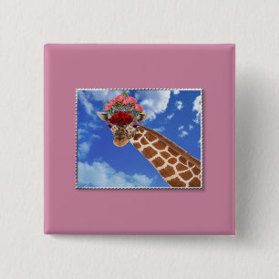 Adorable "Missy Giraffe" Button