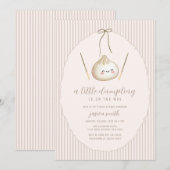 Adorable Modern Bow Asian Dumpling Baby Shower  Einladung (Vorne/Hinten)